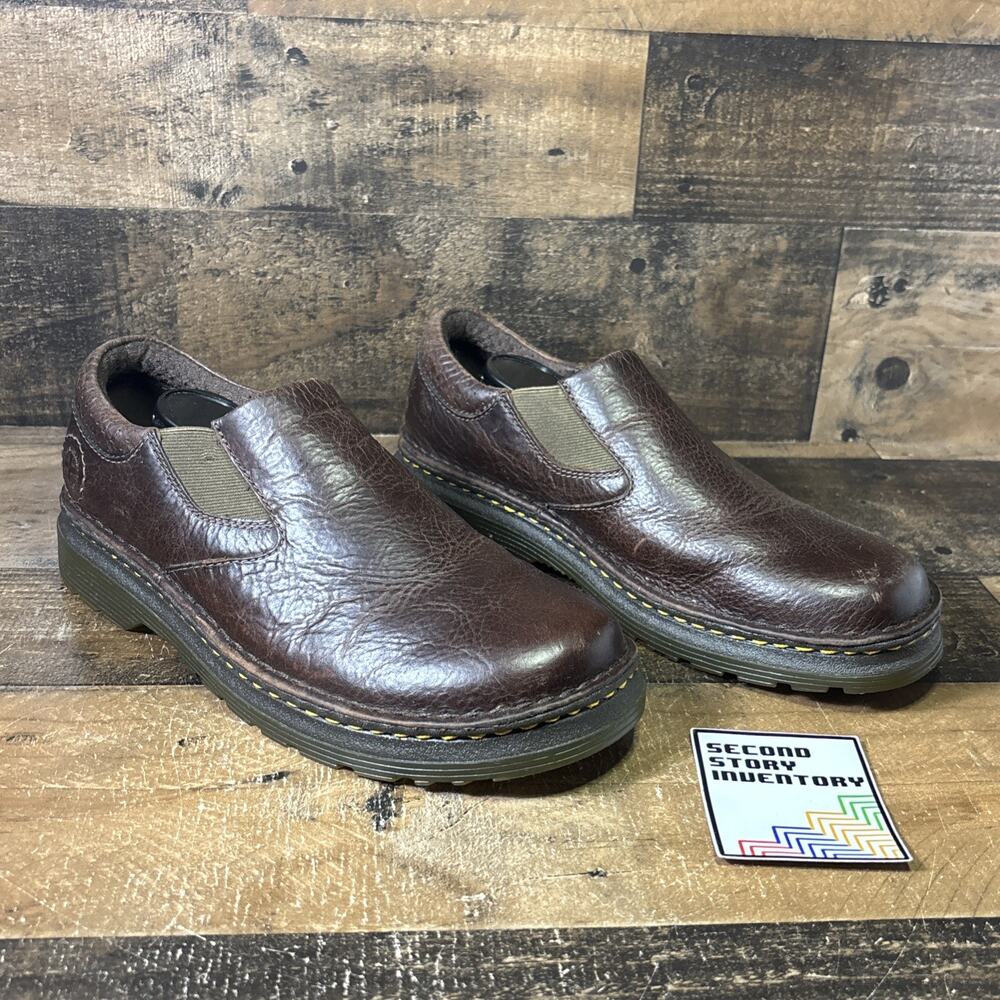 Dr Martens Orson Slip On Shoes Mens 8 Brown Leather Air Cushion Comfort